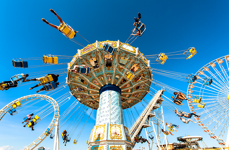 swing ride on boardwalk in Wildwood, NJ